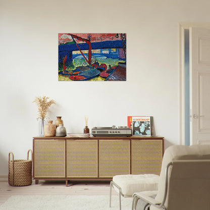 BARGES ON THE THAMES 1906 - Andre Derain Brushed Aluminum Print - 70x100 cm / 28x40 inches | Andre Derain Aluminum Print | Andre Derain Prints