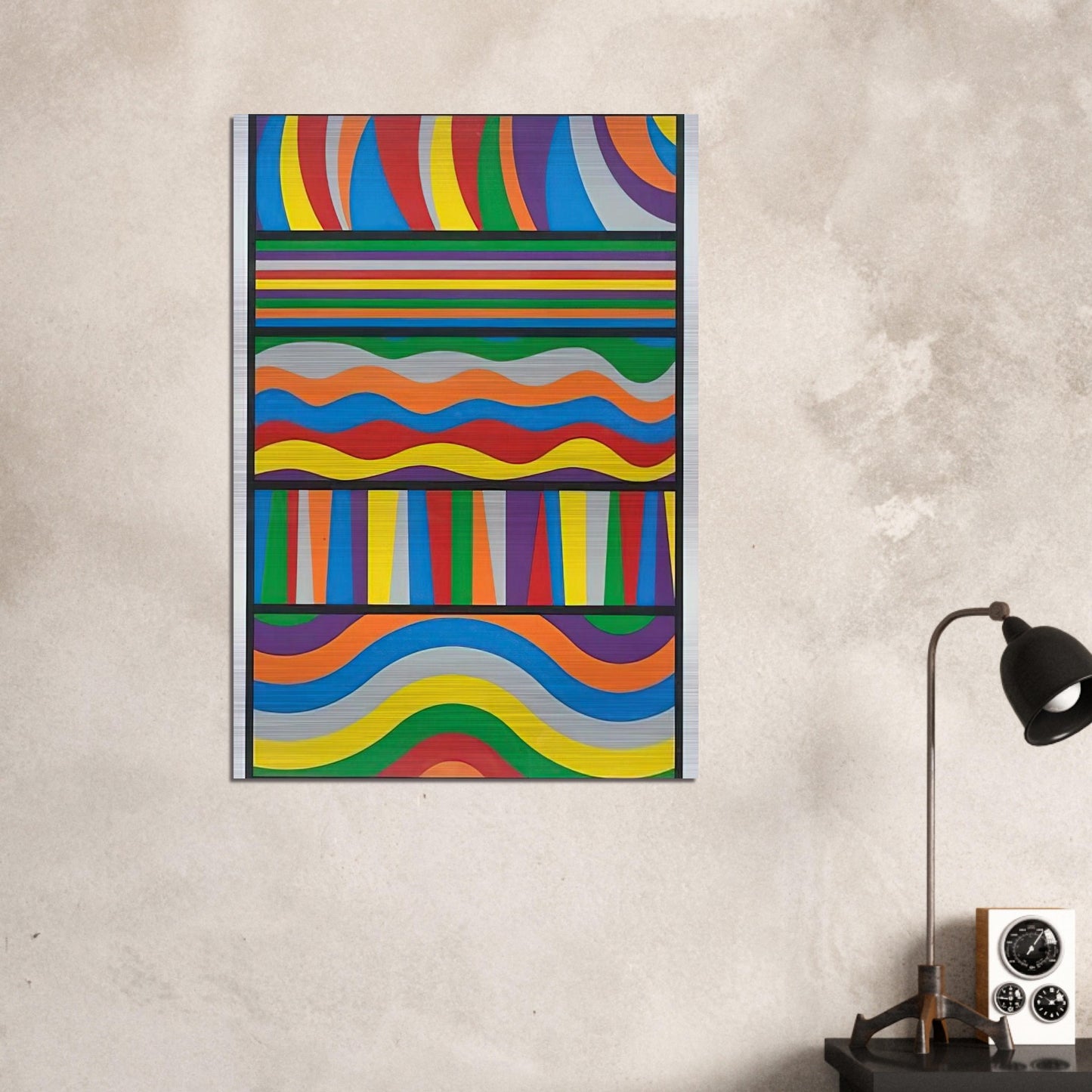 Linear Composition - Sol LeWitt Brushed Aluminum Print - 70x100 cm / 28x40 inches | Sol LeWitt Aluminum Print | Sol LeWitt Prints