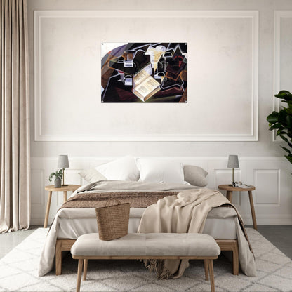 BOOK PIPE AND GLASSES - Juan Gris Acrylic Print - 70x100 cm / 28x40″ inches