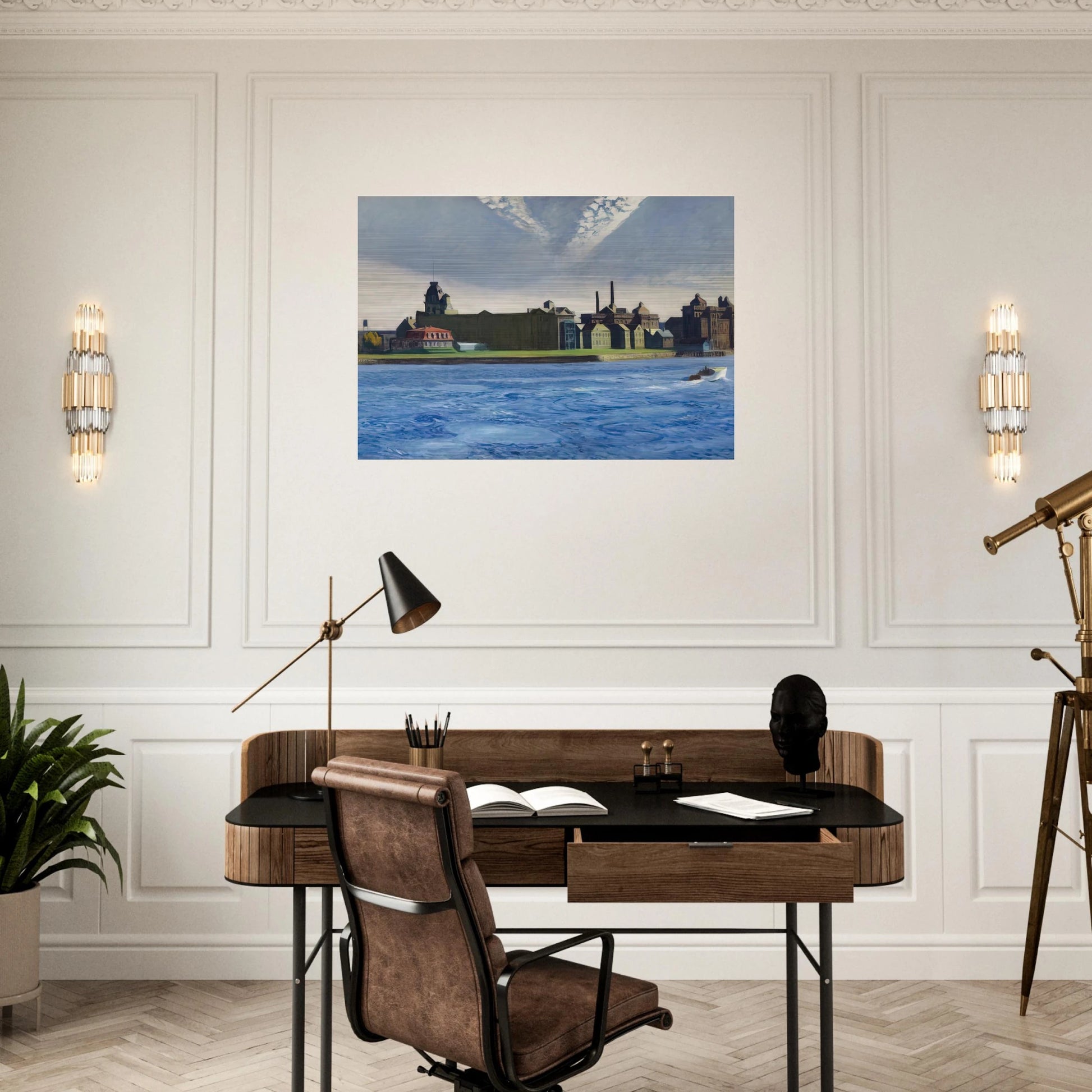 Blackwell s Island - Edward Hopper Brushed Aluminum Print - 70x100 cm / 28x40 inches | Edward Hopper Aluminum Print | Edward Hopper Prints
