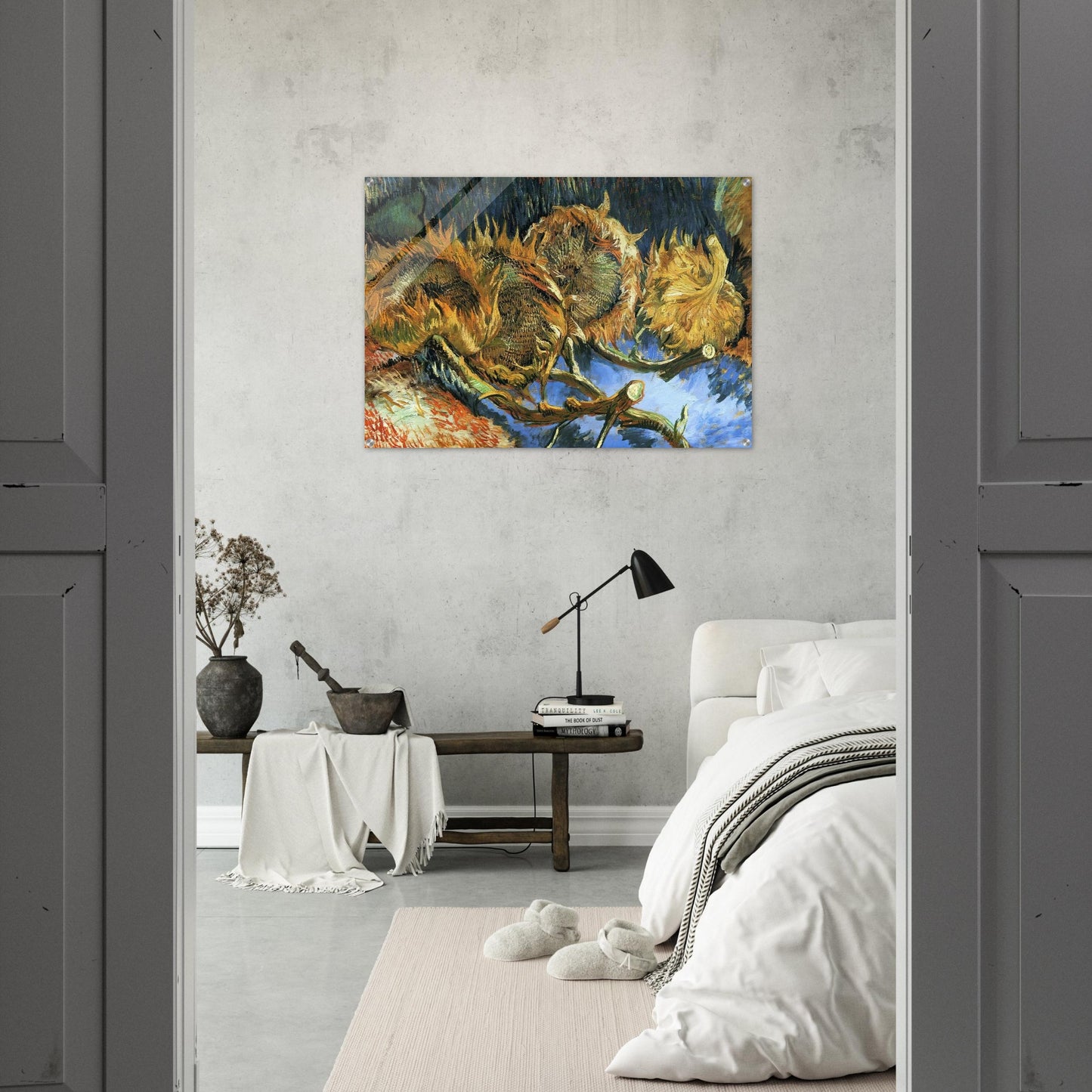 Still Life with Four Sunflowers - Vincent van Gogh Acrylic Print - 70x100 cm / 28x40″ inches