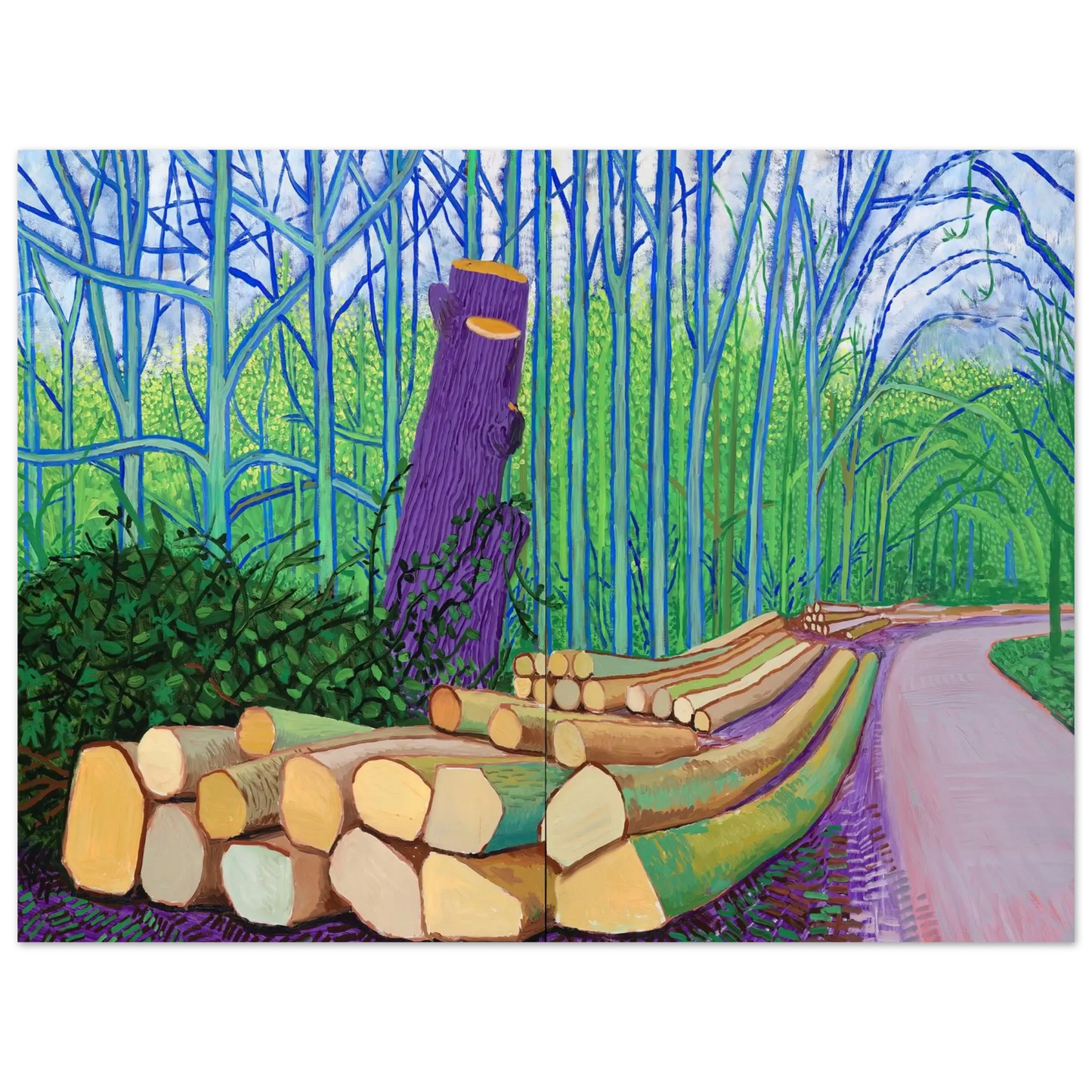 David Hockney - David Hockney Wall art - 13x18 cm / 5x7 Inches - Premium Wooden Framed Poster With Fine Art Paper - White frame