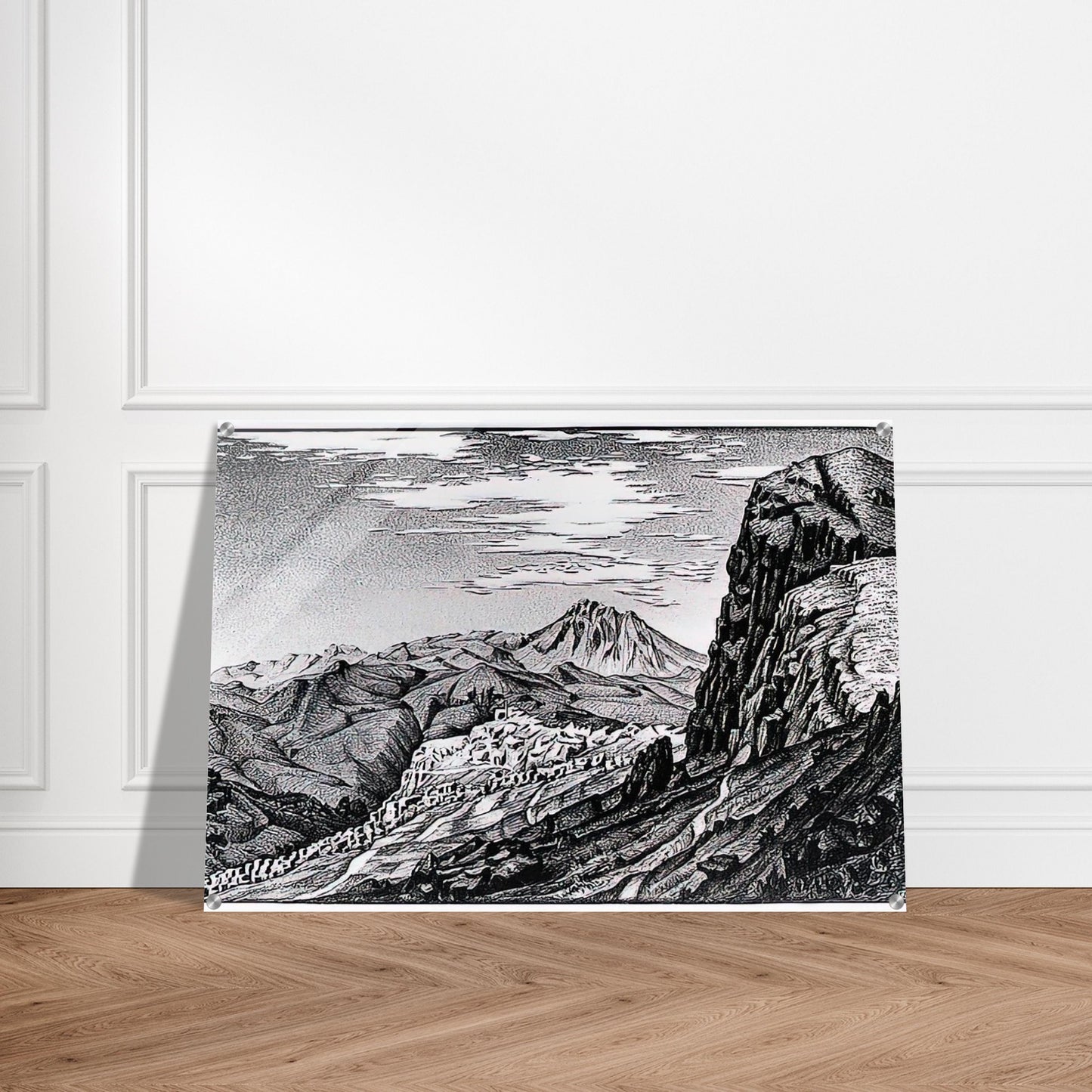 CALTAVUTURO IN THE MADONIE MOUNTAINS SICILY - MC Escher Acrylic Print - 70x100 cm / 28x40″ inches | Maurits Cornelis Escher Prints