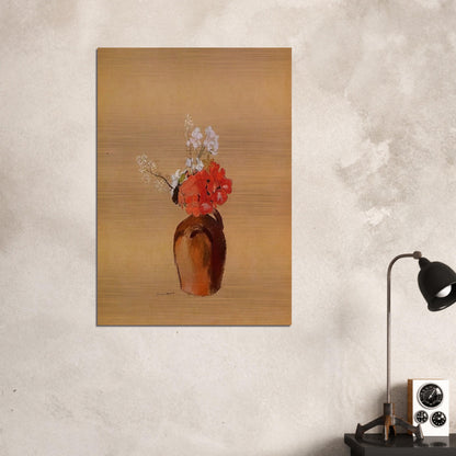 FLOWERS IN A POT - Odilon Redon Brushed Aluminum Print - 70x100 cm / 28x40 inches | Odilon Redon Aluminum Print | Odilon Redon Prints