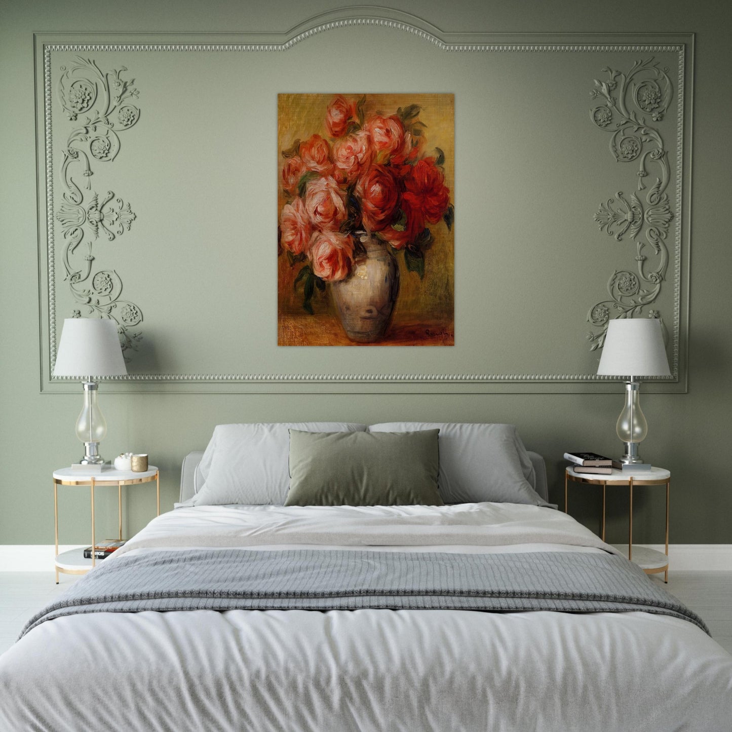 Still Life with Roses - Pierre-Auguste Renoir Brushed Aluminum Print - 70x100 cm / 28x40 inches | Pierre-Auguste Renoir Aluminum Print | Pierre-Auguste Renoir Prints