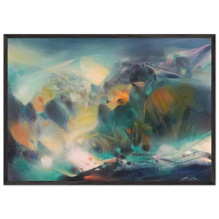 VIVANTE S R NIT DES NEIGES 2005 - Chu teh Chun 70x100 cm / 28x40 inches Framed Art Print – Black Wooden Frame