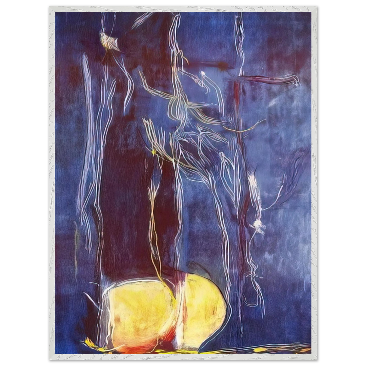Helen Frankenthaler - All About Blue - 1994 Wall art - 15x20 cm / 6x8 inches - Premium Wooden Framed Poster With Fine Art Paper-canvas - Wood frame
