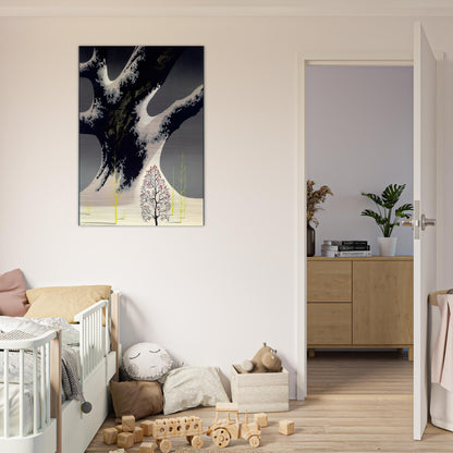 Winter Oak - Eyvind Earle Brushed Aluminum Print - 70x100 cm / 28x40 inches | Eyvind Earle Aluminum Print | Eyvind Earle Prints