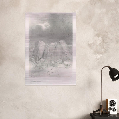 AND HE DISCERNS AN ARID KNOLL COVERED PLAIN PLATE 7 1896 - Odilon Redon Brushed Aluminum Print - 70x100 cm / 28x40 inches | Odilon Redon Aluminum Print | Odilon Redon Prints