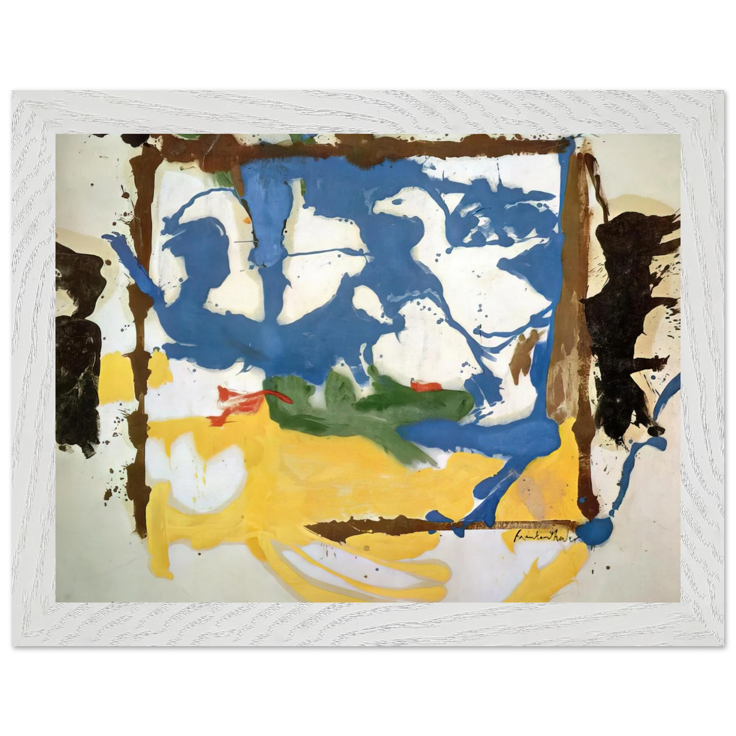 Helen Frankenthaler - Swan Lake #2 - 1961 Wall art - 50x70 cm / 20x28 inches - Premium Wooden Framed Poster With Fine Art Paper-canvas - Wood frame