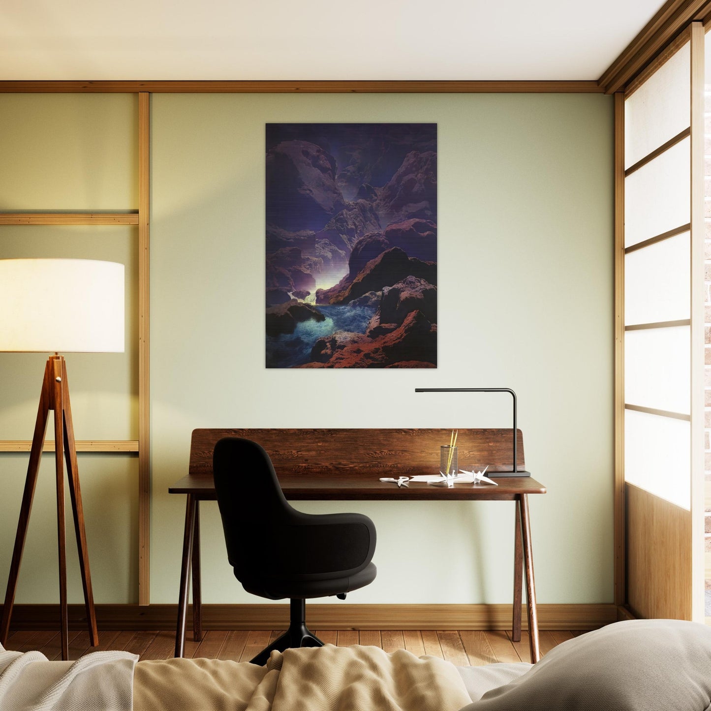 Moonlight - Maxfield Parrish Brushed Aluminum Print - 70x100 cm / 28x40 inches | Maxfield Parrish Aluminum Print | Maxfield Parrish Prints