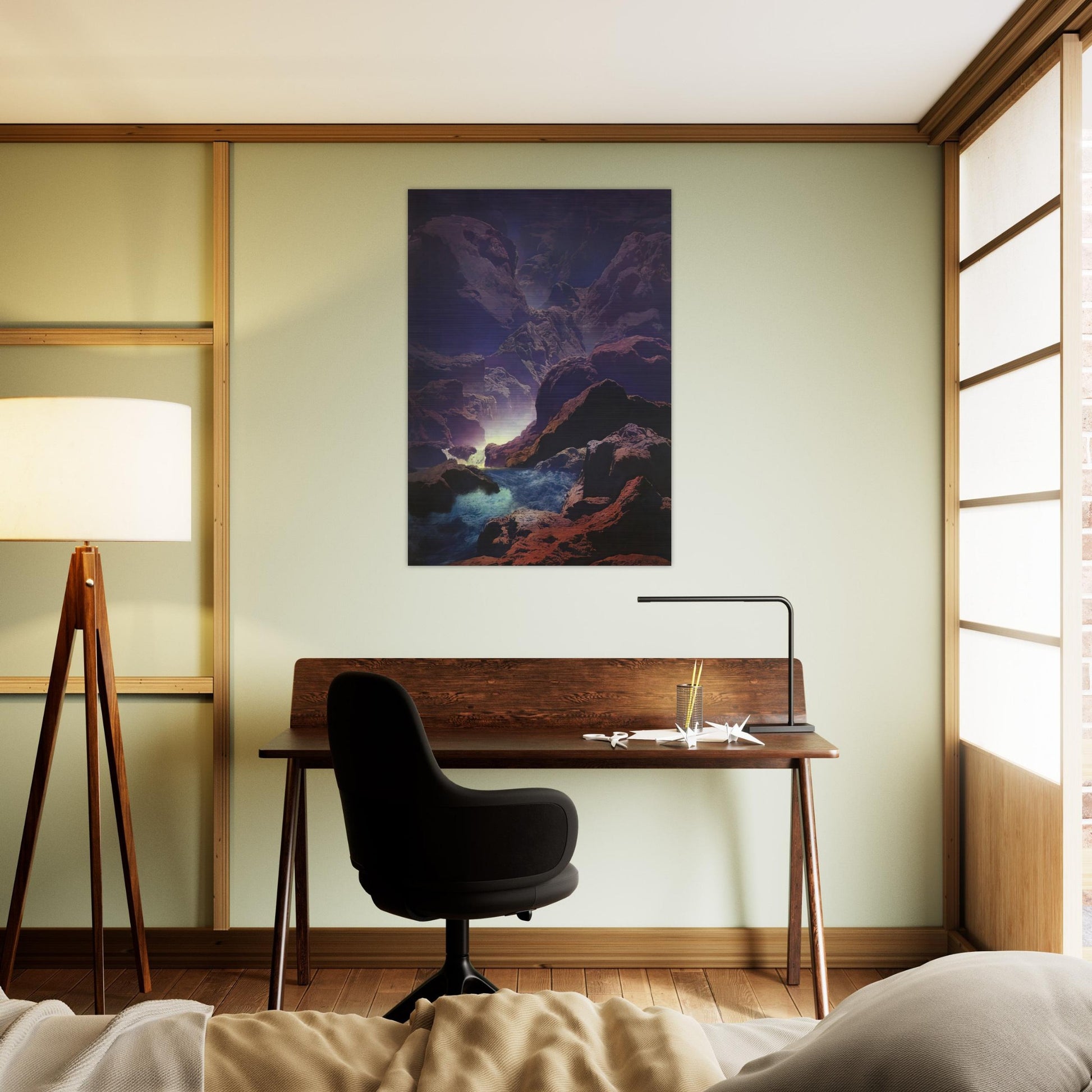 Moonlight - Maxfield Parrish Brushed Aluminum Print - 70x100 cm / 28x40 inches | Maxfield Parrish Aluminum Print | Maxfield Parrish Prints