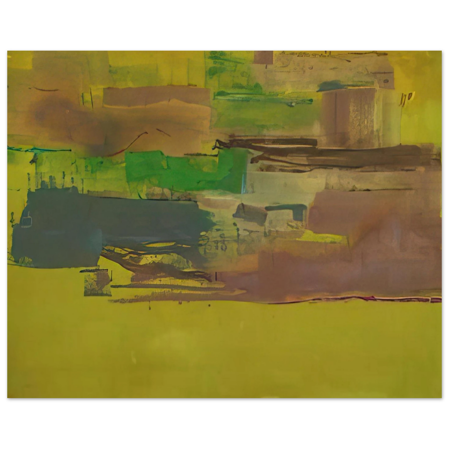 Helen Frankenthaler - August Deep - 1978 Wall art - 20x25 cm / 8x10 inches - Premium Wooden Framed Poster With Fine Art Paper-canvas - Wood frame