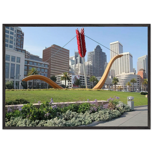CUPID S SPAN COLLABORATION WITH VAN BRUGGEN 2002 - Claes Oldenburg 70x100 cm / 28x40 inches Framed Art Print – Black Wooden Frame