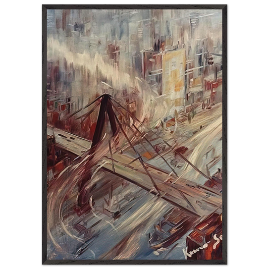 Untitled - 1967 N7 - Konrad Zuse 70x100 cm / 28x40 inches Framed Art Print – Black Wooden Frame