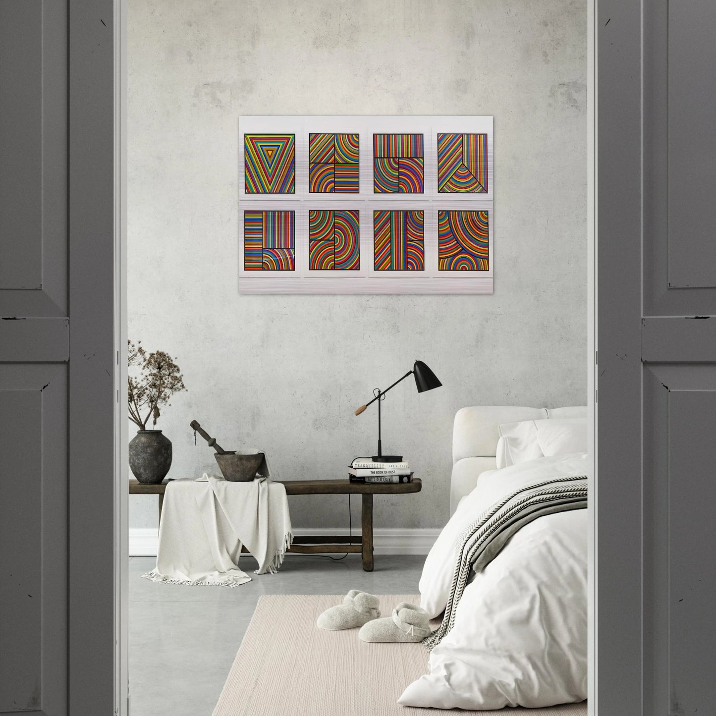 Color Bands Wadsworth Portfolio - Sol LeWitt Brushed Aluminum Print - 70x100 cm / 28x40 inches | Sol LeWitt Aluminum Print | Sol LeWitt Prints