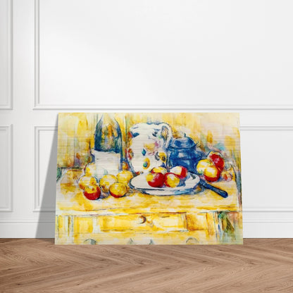 Still Life with Apples, a Bottle and a Milk Pot - Paul Cézanne Brushed Aluminum Print - 70x100 cm / 28x40 inches | Paul Cézanne Aluminum Print | Paul Cézanne Prints