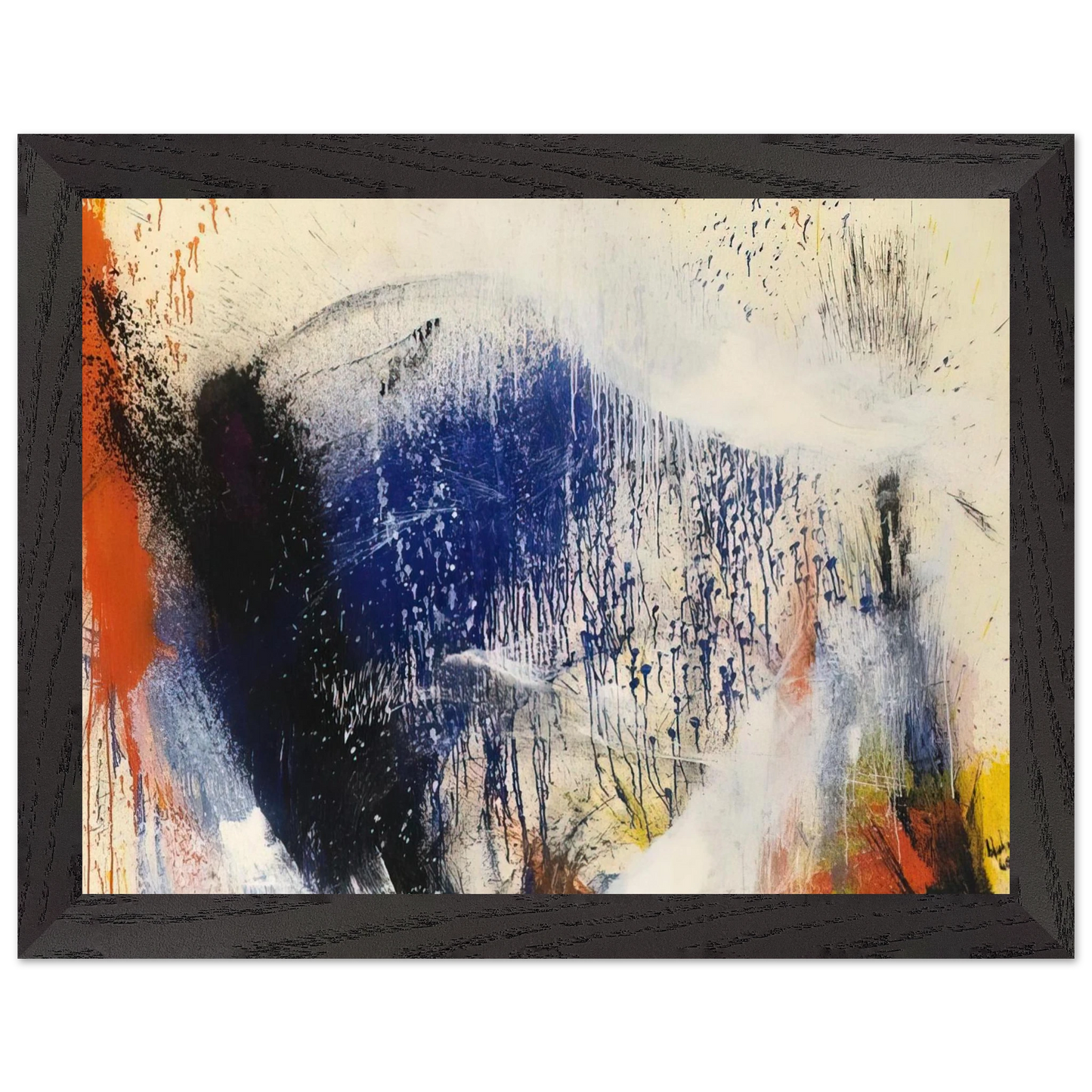 Helen Frankenthaler - Untitled - 1960 Wall art - 13x18 cm / 5x7 inches - Premium Wooden Framed Poster With Fine Art Paper-canvas - Black frame
