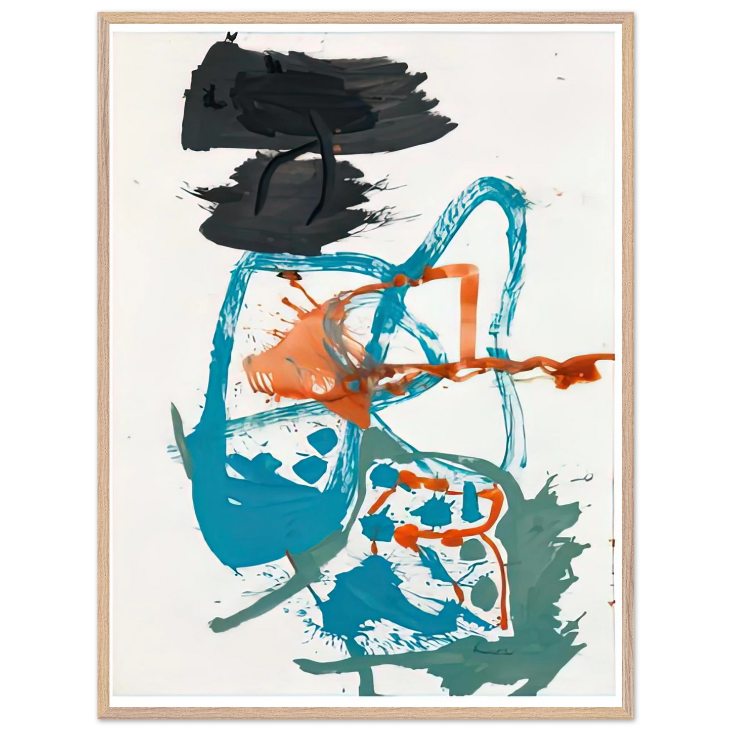 Helen Frankenthaler - Winter Figure with Black Overhead, 1959- Wall Art - 30x40 cm / 12x16 inches - Fine Art Poster-canvas - -
