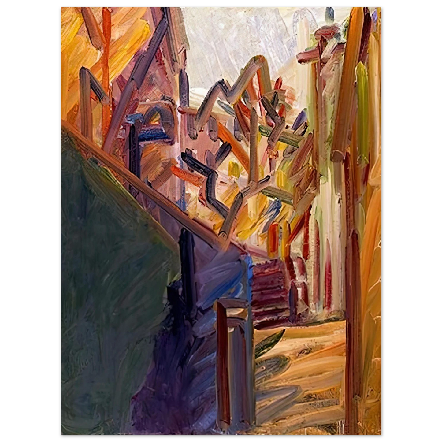 Frank Auerbach - ALBERO DI FRONTE 1  75x100 cm / 30x40inches Fine Art Poster