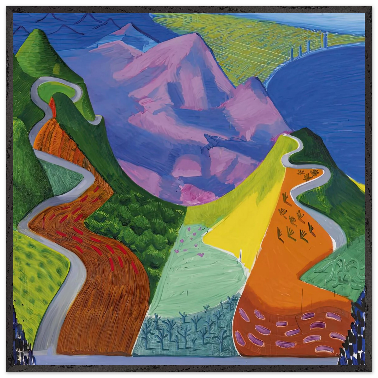 David Hockney - David Hockney Wall art - 50x50 cm / 20x20 inches - Premium Wooden Framed Poster With Fine Art Paper-canvas - White frame