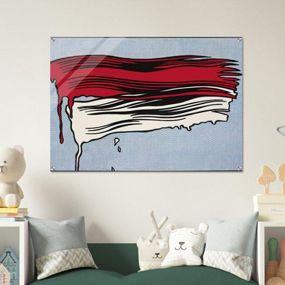 RED AND WHITE BRUSHSTROKES 1965 - Roy Lichtenstein Acrylic Print - 70x100 cm / 28x40″ inches