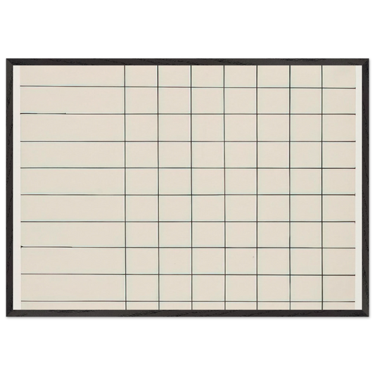 Grid Lines from the series Line Form Color - Ellsworth Kelly 70x100 cm / 28x40 inches Framed Art Print – Black Wooden Frame
