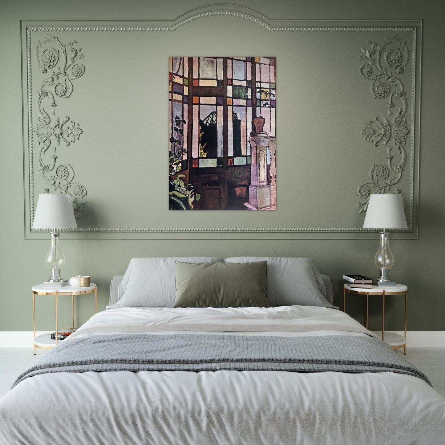 WINDOW WITH COLOURED GLASSES 1906 - Raoul Dufy Brushed Aluminum Print - 70x100 cm / 28x40 inches | Raoul Dufy Aluminum Print | Raoul Dufy Prints