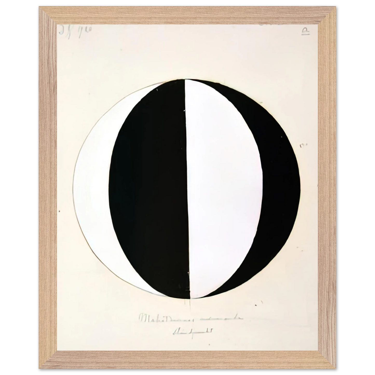 Hilma af Klint - THE MAHATMAS PRESENT STANDING POINT SERIES II NO 2A 1920 Wall art - 27x35 cm / 11x14 inches - Premium Wooden Framed Poster With Fine Art Paper-canvas - Wood frame