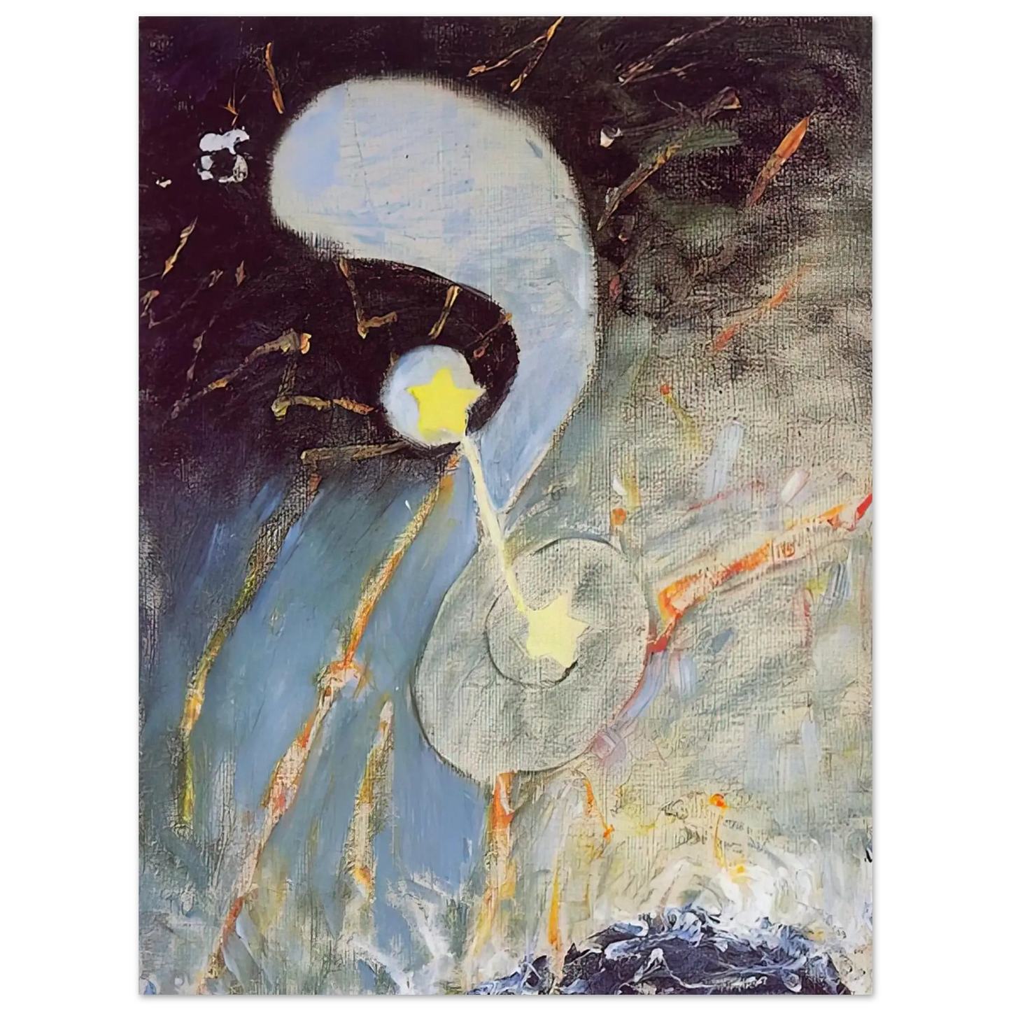 Hilma af Klint - CHAOS NR 2 1906 Wall art - 60x80 cm / 24x32 Inches - Premium Wooden Framed Poster With Fine Art Paper - White frame