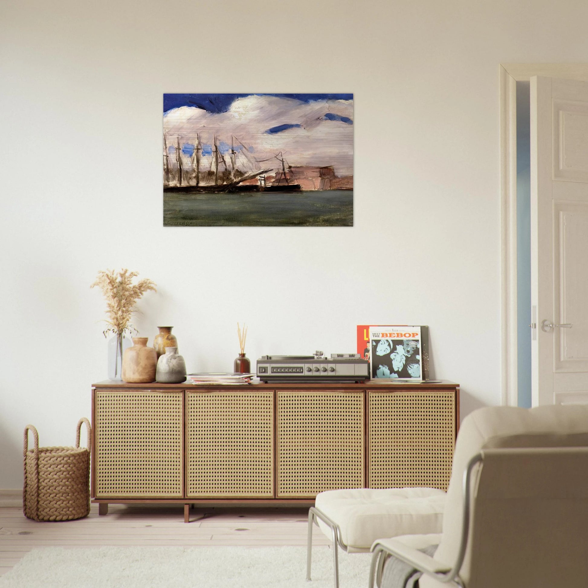 WHITE CLOUDS THE OLD PORT OF MARSEILLE 1918 - Henri Matisse Brushed Aluminum Print - 70x100 cm / 28x40 inches | Henri Matisse Aluminum Print | Henri Matisse Prints