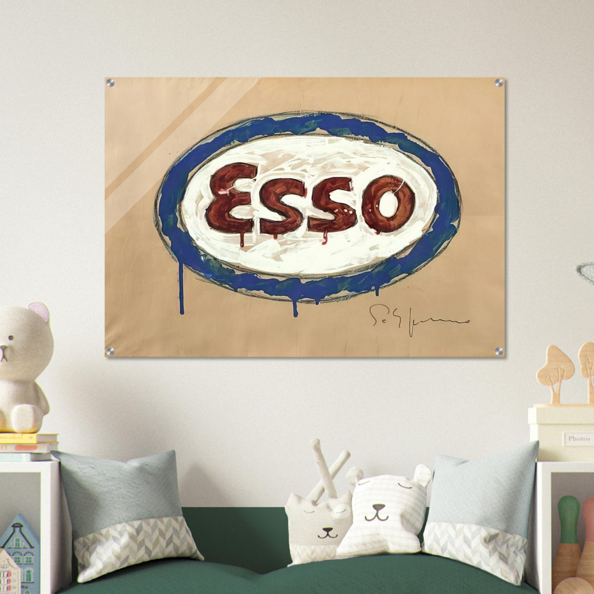 Esso - Pop Art - Mario Schifano Acrylic Print - 70x100 cm / 28x40″ inches