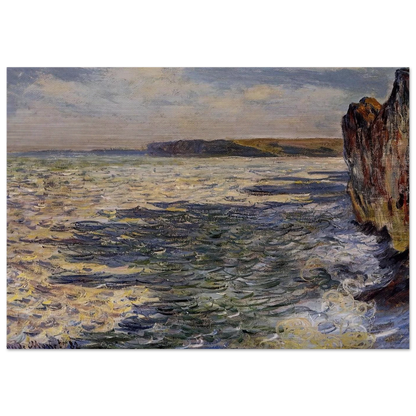 Waves and Rocks at Pourville - claude monet Brushed Aluminum Print - 70x100 cm / 28x40 inches | claude monet Aluminum Print | claude monet Prints