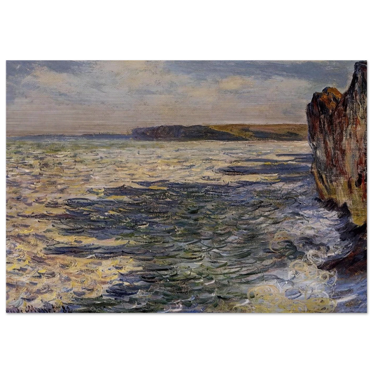 Waves and Rocks at Pourville - claude monet Brushed Aluminum Print - 70x100 cm / 28x40 inches | claude monet Aluminum Print | claude monet Prints
