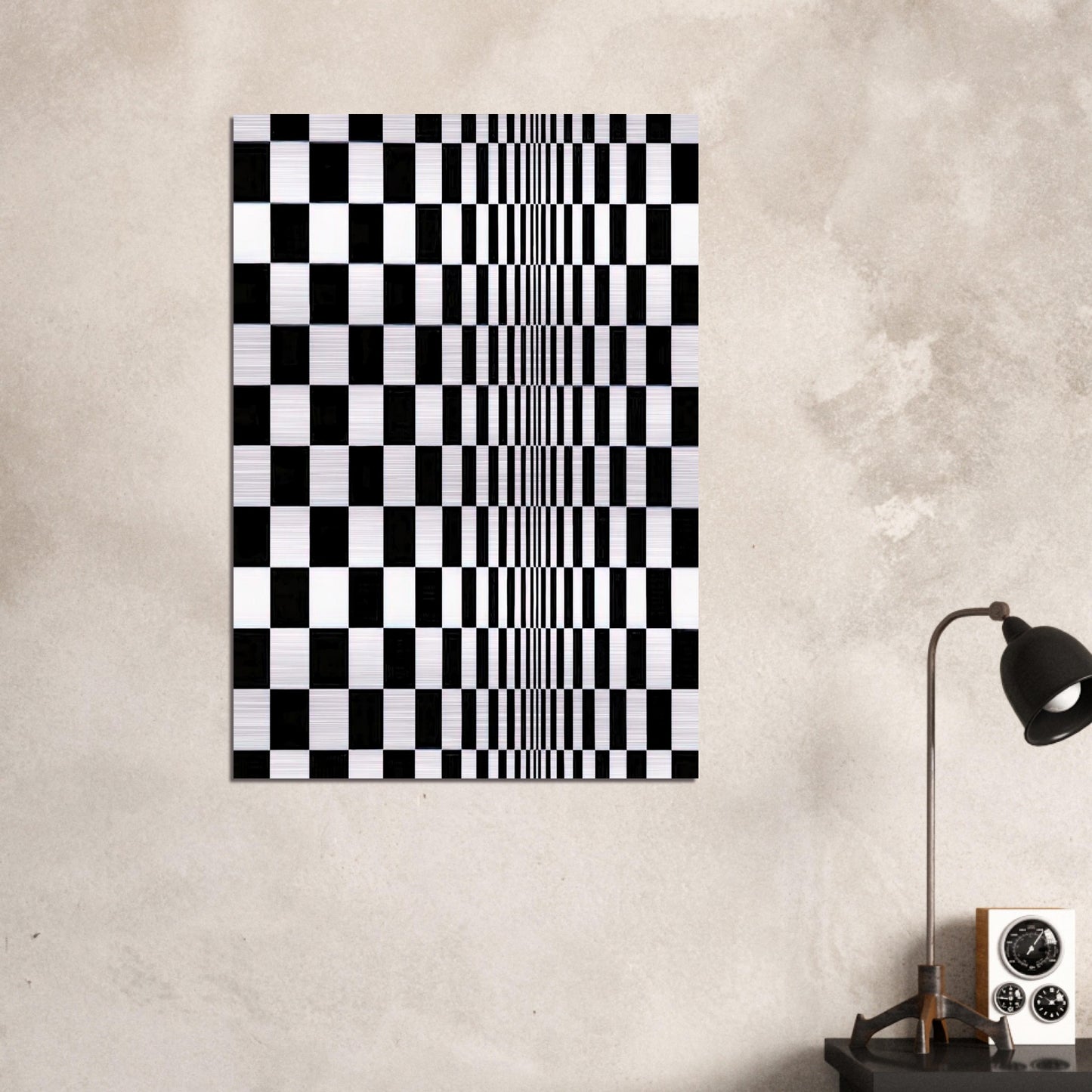 MOVEMENT IN SQUARES 1961 - Bridget Riley Brushed Aluminum Print - 70x100 cm / 28x40 inches | Bridget Riley Aluminum Print | Bridget Riley Prints