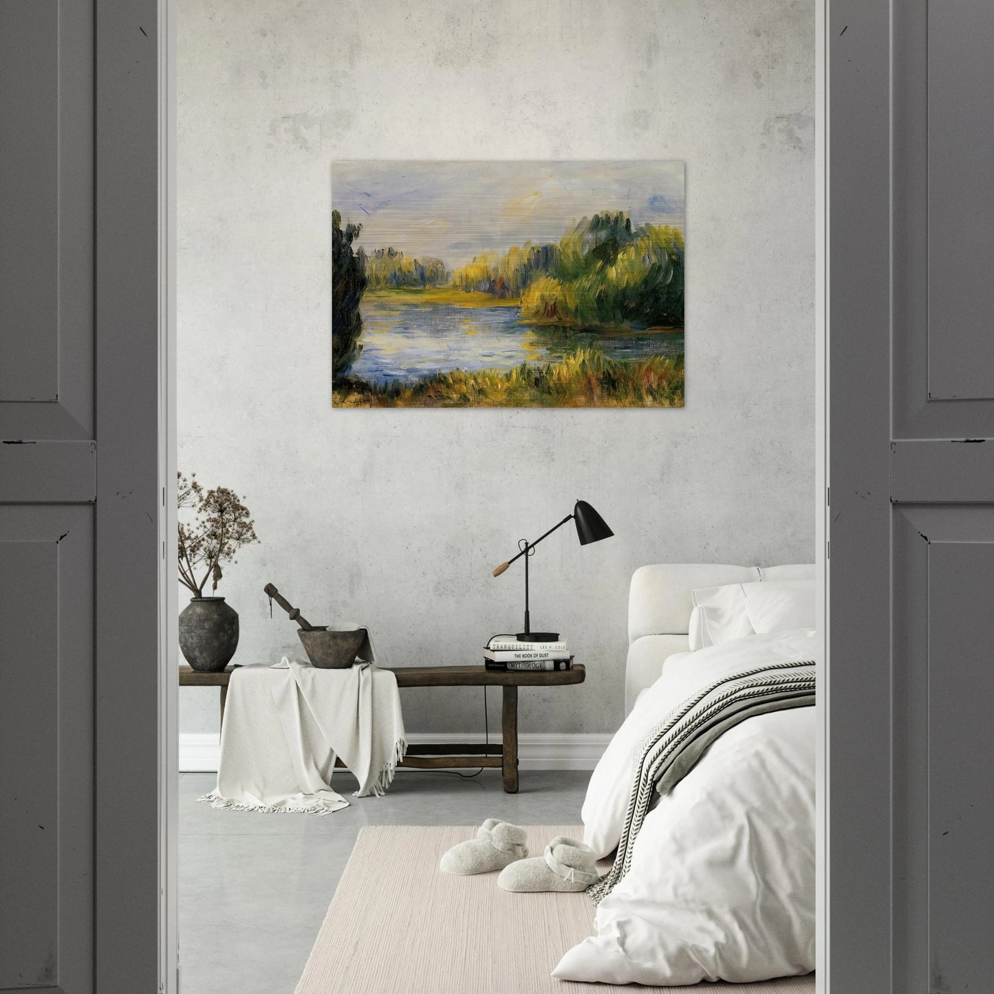 The Banks of the River - Pierre-Auguste Renoir Brushed Aluminum Print - 70x100 cm / 28x40 inches | Pierre-Auguste Renoir Aluminum Print | Pierre-Auguste Renoir Prints