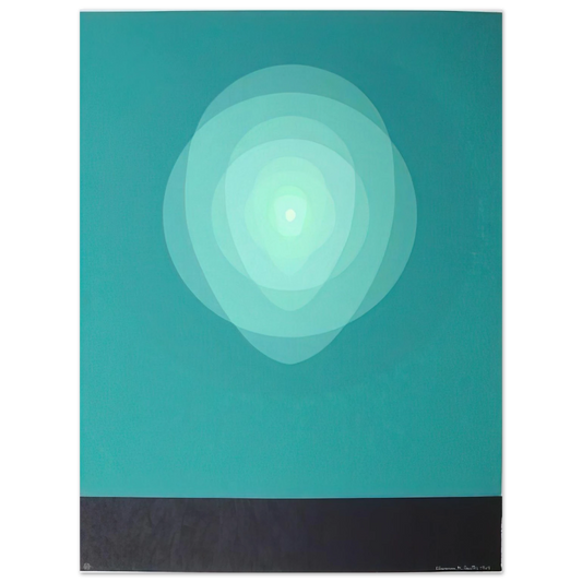 Clarence Holbrook Carter - Teal Mandala - 1969  75x100 cm / 30x40inches Fine Art Poster