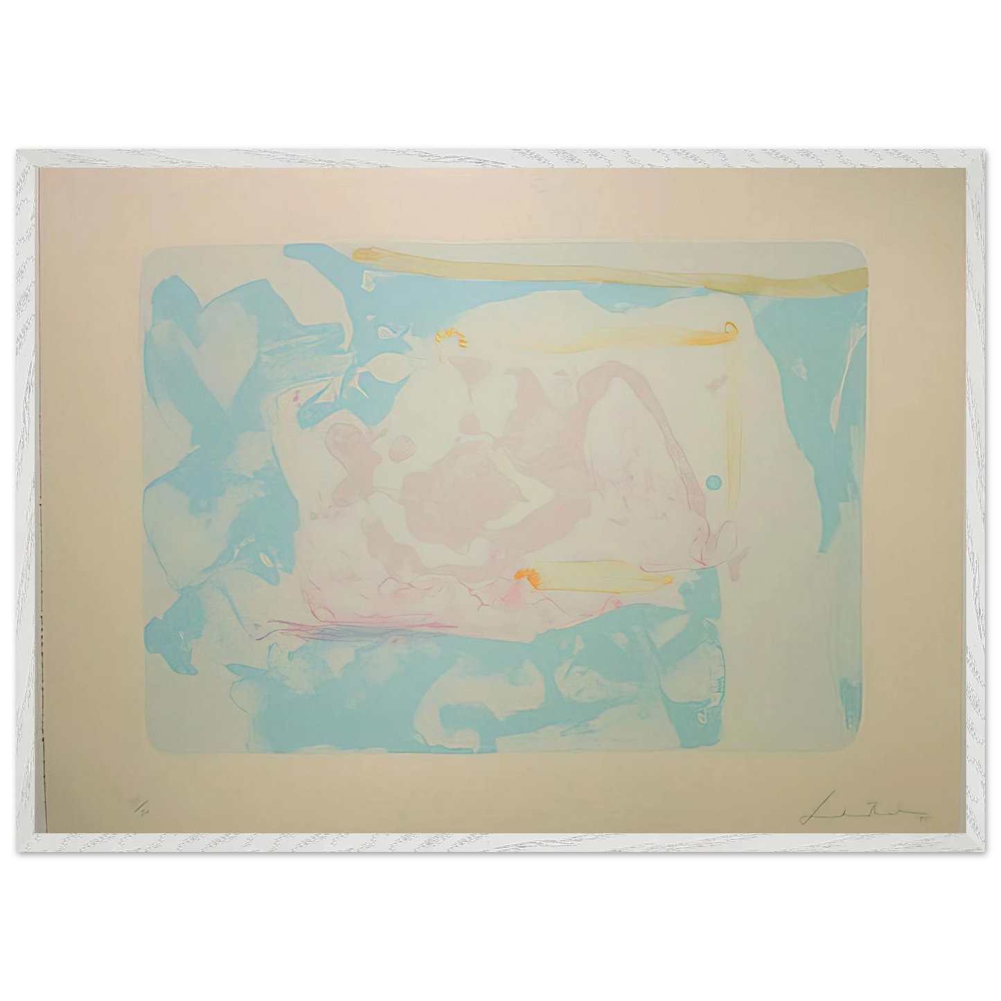 Helen Frankenthaler - Reflections III - 1995 Wall art - 30x40 cm / 12x16 inches - Premium Wooden Framed Poster With Fine Art Paper-canvas - White frame
