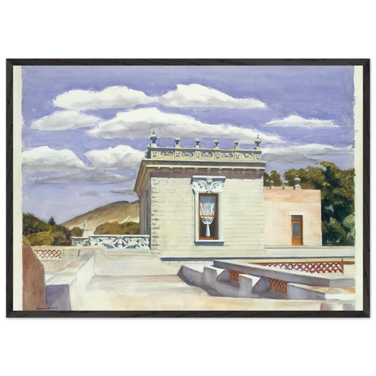 Saltillo Mansion - Edward Hopper 70x100 cm / 28x40 inches Framed Art Print – Black Wooden Frame