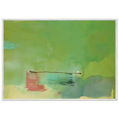 Helen Frankenthaler - Springscape - 1975 Wall art - 28x43  cm / XL (11x17 inches) - Premium Wooden Framed Poster With Fine Art Paper-canvas - White frame