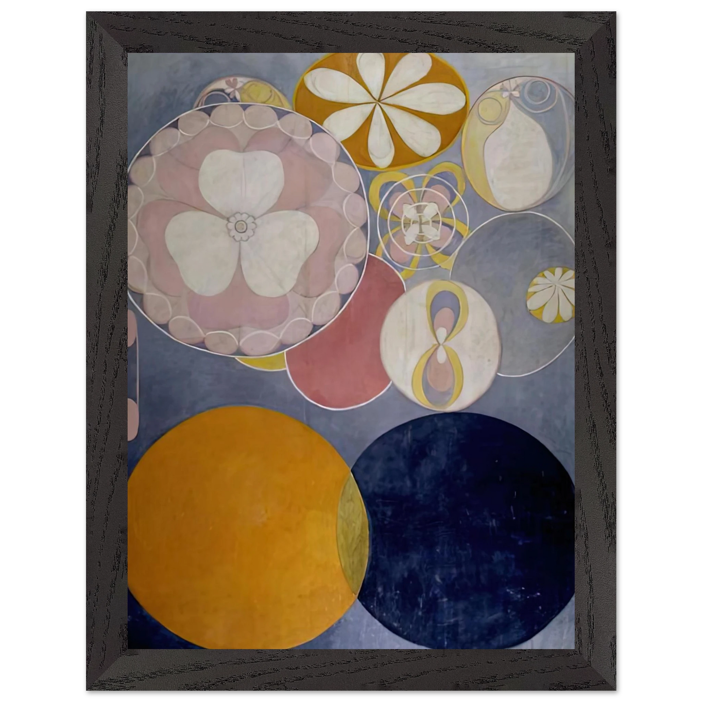 Hilma af Klint - DE TIO ST RSTA N 2 BARNAALDERN 1907 Wall art - A3 (29.7 x 42  cm) - Premium Wooden Framed Poster With Fine Art Paper-canvas - White frame
