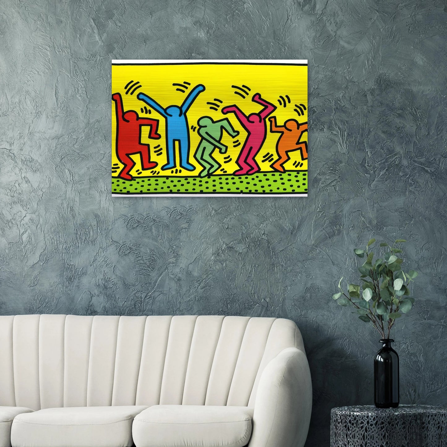UNTITLED DANCE 1987 - Keith Haring Brushed Aluminum Print - 70x100 cm / 28x40 inches | Keith Haring Aluminum Print | Keith Haring Prints