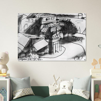 Café in Royan - 1940 - Pablo Picasso Acrylic Print - 70x100 cm / 28x40″ inches | Pablo Picasso Wall Art | Pablo Picasso Prints