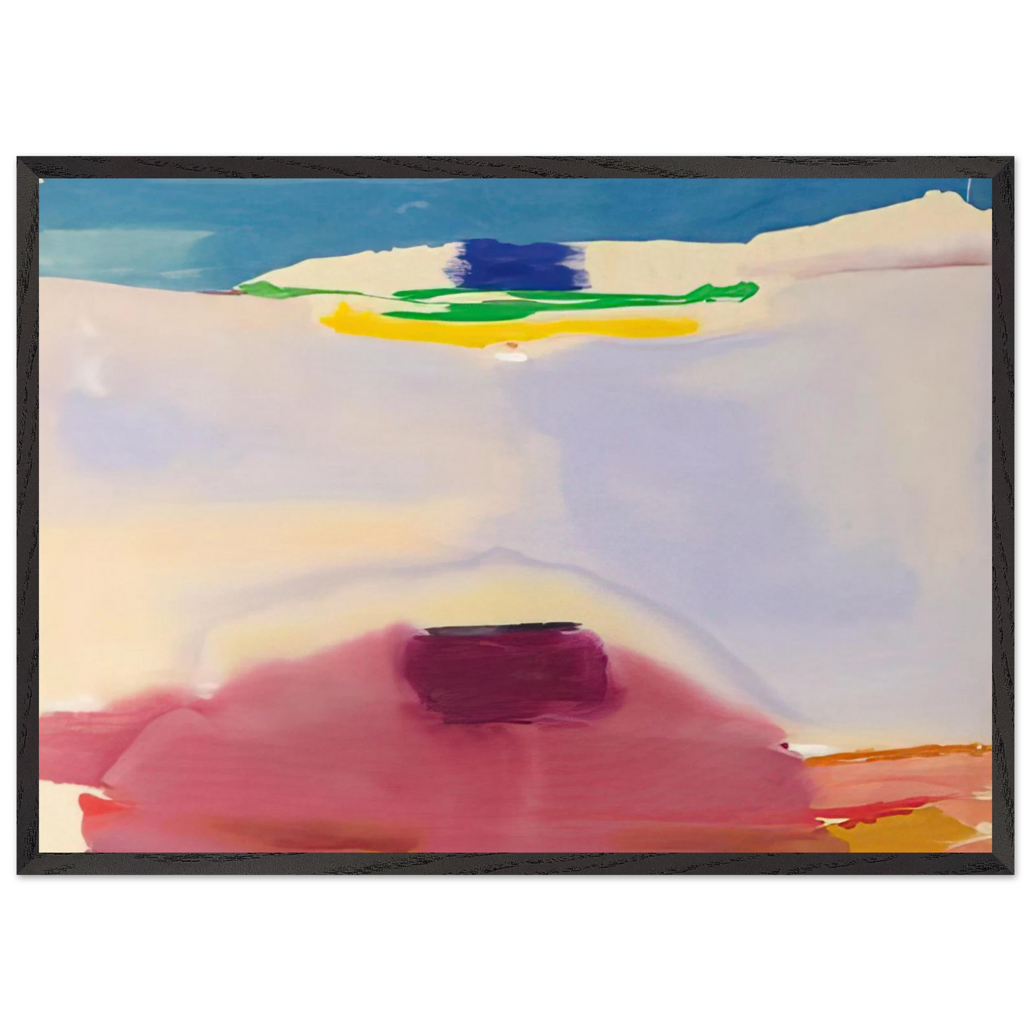 Helen Frankenthaler - Leveling - 1973 Wall art - 15x20 cm / 6x8 inches - Premium Wooden Framed Poster With Fine Art Paper-canvas - Black frame