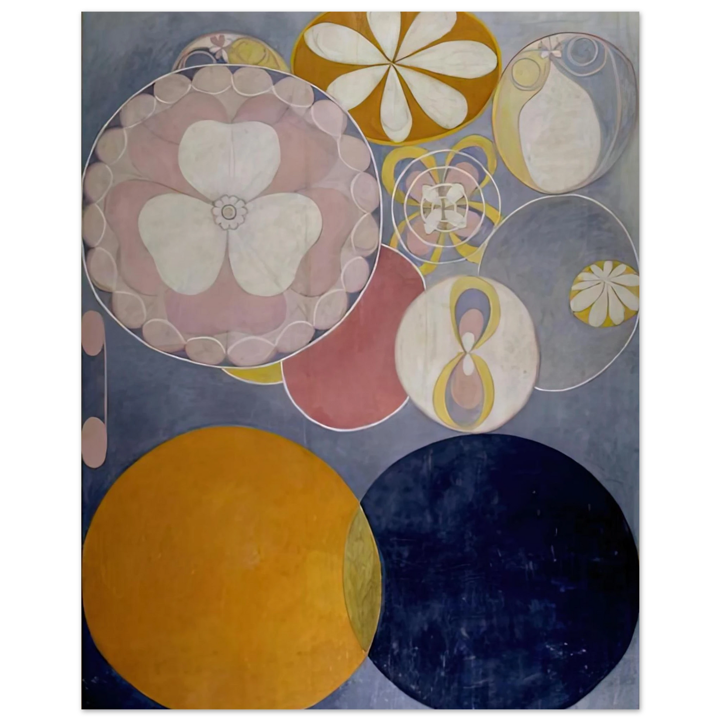 Hilma af Klint - DE TIO ST RSTA N 2 BARNAALDERN 1907 Wall art - 13x18 cm / 5x7 inches - Premium Wooden Framed Poster With Fine Art Paper-canvas - Black frame