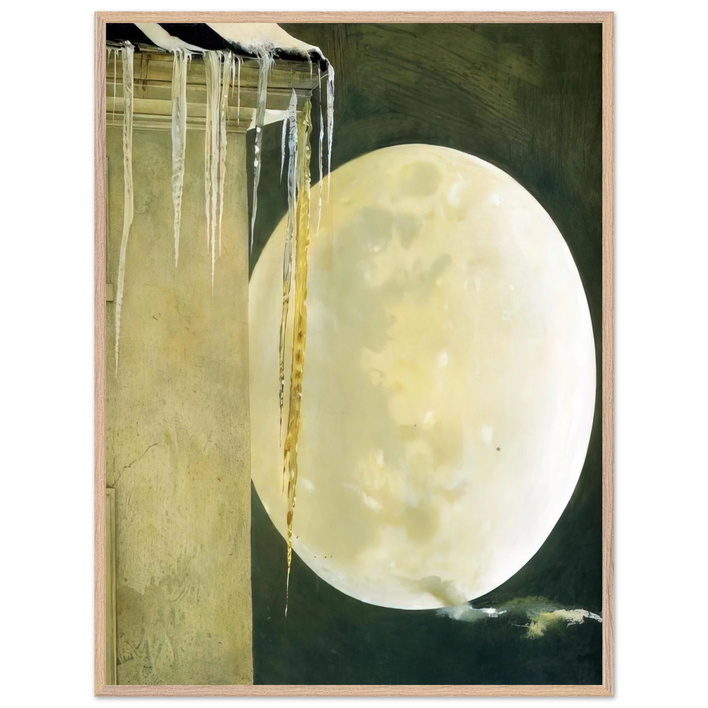 Andrew Wyeth - MOON MADNESS Wall Art - 60x80 cm / 24x32 inches - Premium Wooden Framed Poster With Fine Art Paper-canvas - Black frame