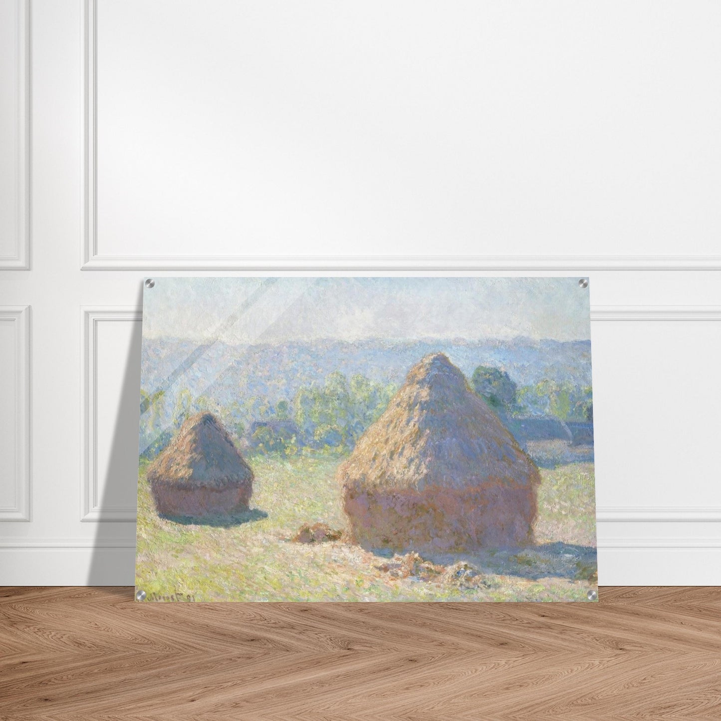 Haystacks, end of Summer - claude monet Acrylic Print - 70x100 cm / 28x40″ inches