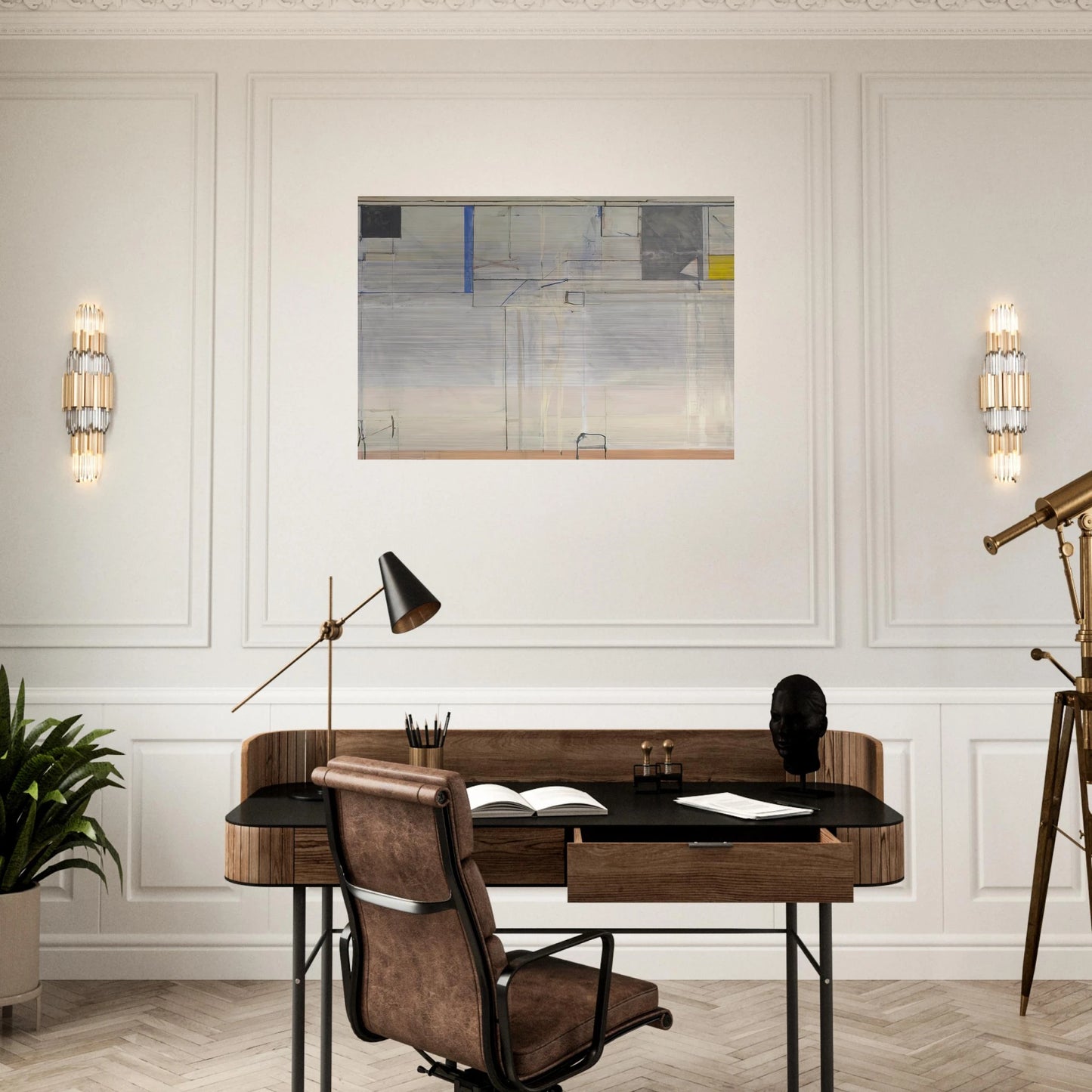 Ocean Park #131 - Richard Diebenkorn Brushed Aluminum Print - 70x100 cm / 28x40 inches | Richard Diebenkorn Aluminum Print | Richard Diebenkorn Prints