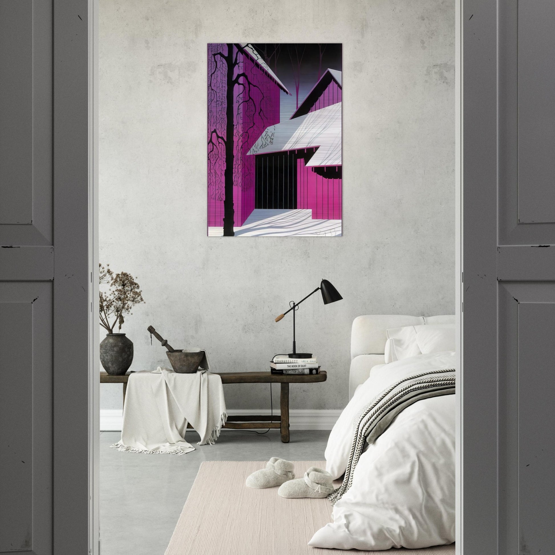Amethyst - Eyvind Earle Brushed Aluminum Print - 70x100 cm / 28x40 inches | Eyvind Earle Aluminum Print | Eyvind Earle Prints