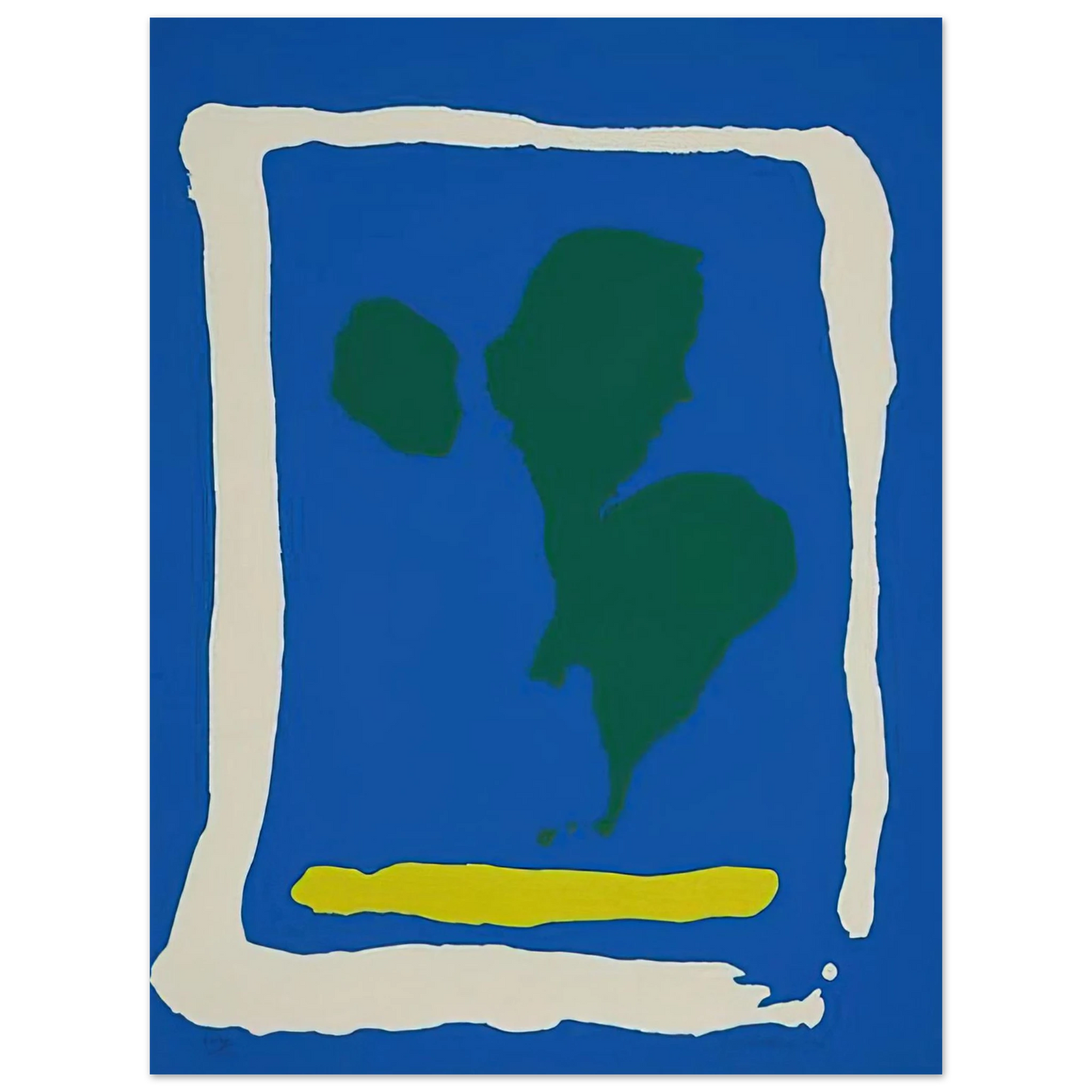 Helen Frankenthaler - Air Frame - 1965 Wall art - 70x70 cm / 28x28 inches - Premium Wooden Framed Poster With Fine Art Paper-canvas - White frame